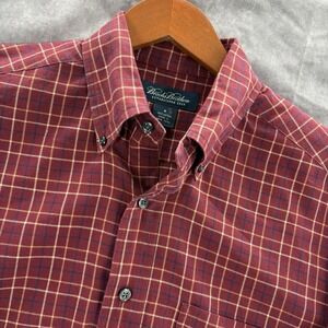 Brooks Brothers Shirt Mens M Red Plaid Long Sleeve Button Down